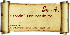 Szabó Annunciáta névjegykártya
